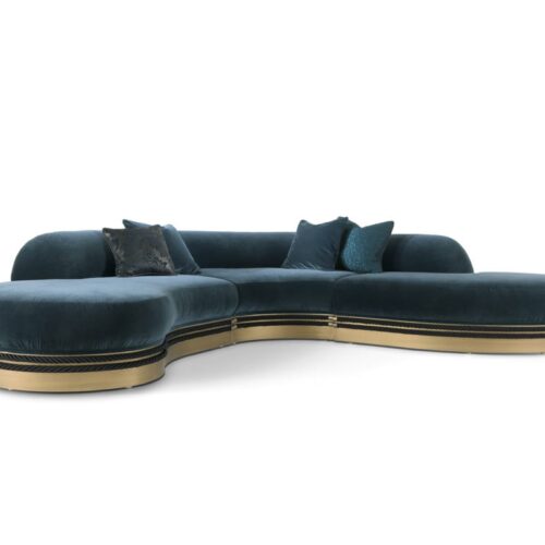 Alexander Sectionals in Blue Fabric