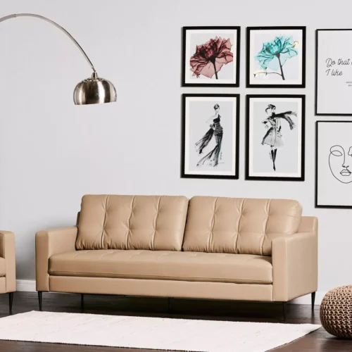 Barnet Faux Leather Sofa