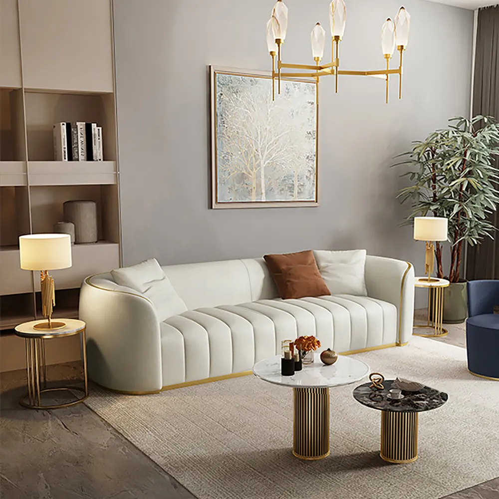 Cameron 3 Seater Leather Sofa - Image 2