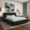 Hailey Camel Velvet Upholstery Bed - Image 2