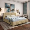 Hailey Camel Velvet Upholstery Bed - Image 4