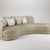 Paolo Curved Sofas in Beige Leather - Image 2
