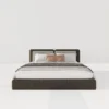Malta Emmit Black Faux Leather Bed - Image 4
