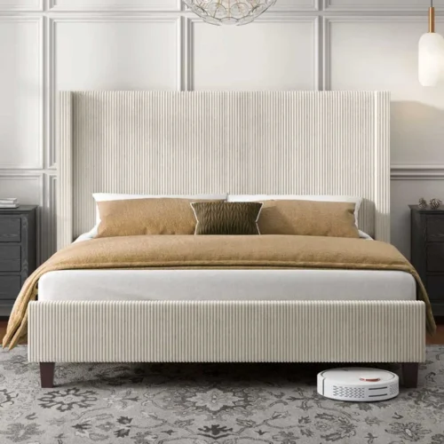 Aina Plush Velvet Upholstered Bed