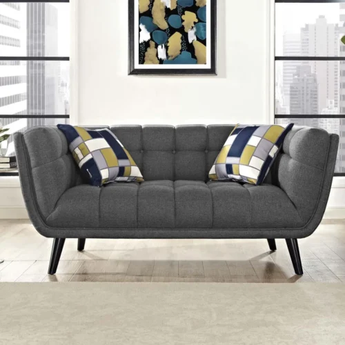 Baxton Upholstered Fabric 2-Seater Sofa