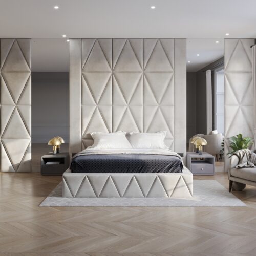 California Wall Panel Headboard Bed