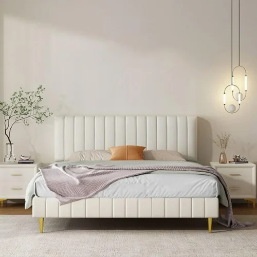 Maple Vandana Modern Upholstered Panel Bed