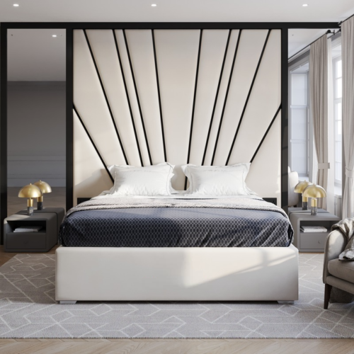 Milan Piped Wall Panel Storage Bed