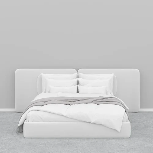 Spartan Off-White Linen Upholstered Bed