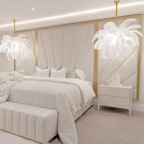 Sunburst Wall Panel Headboard Bed