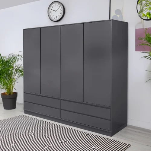 Grey 4-Door Custom Wardrobe