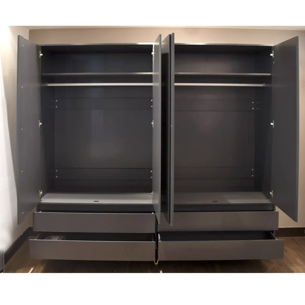 Grey 4-Door Custom Wardrobe